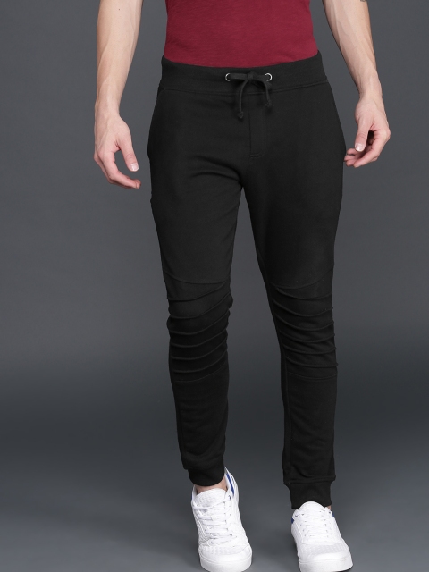 

WROGN Men Black Slim Fit Solid Joggers