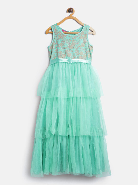 

Biba Girls Green Embellished Layered Maxi Dress