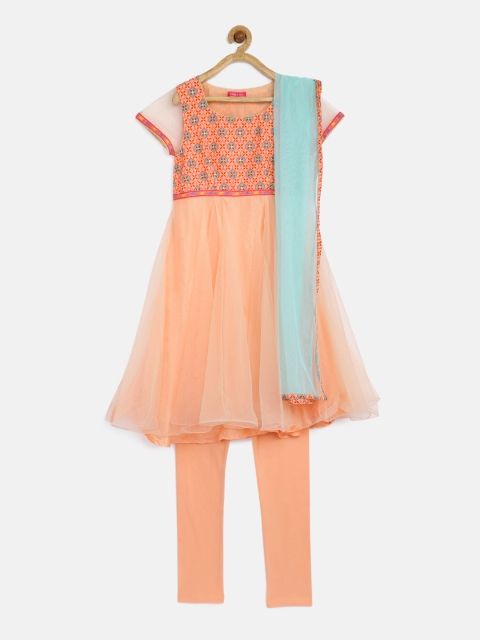 

Biba Girls Peach Printed Kurta Set