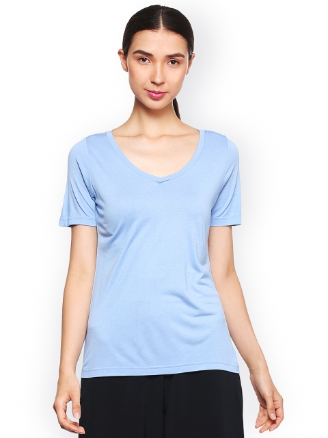 

Van Heusen Woman Women Blue Solid Top