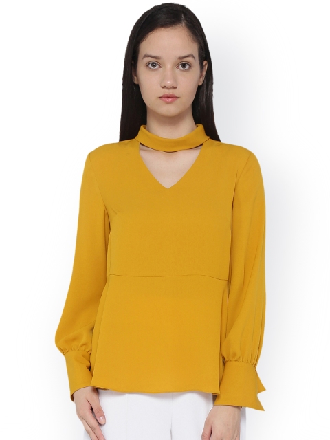 

Van Heusen Woman Mustard Yellow Solid Top