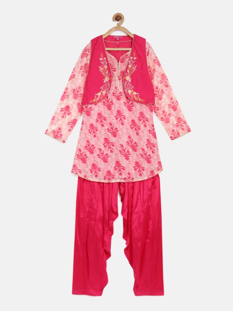 

Biba Girls Pink Printed Kurti Set