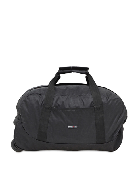 

Bags.R.us Unisex Black Textured 34L Cabin Trolley Duffel Bag