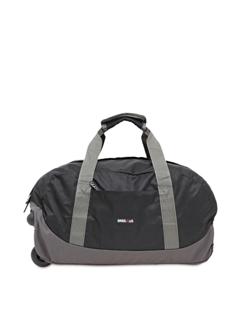 

Bags.R.us Unisex Grey & Black Textured 34L Cabin Trolley Duffel Bag