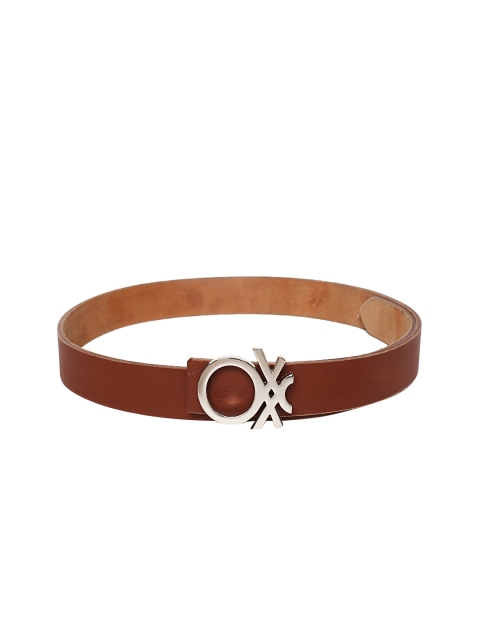 

United Colors of Benetton Men Brown Solid Leather Belt