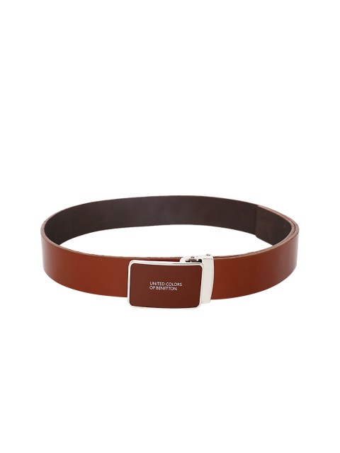 

United Colors of Benetton Men Brown Solid Leather Belt