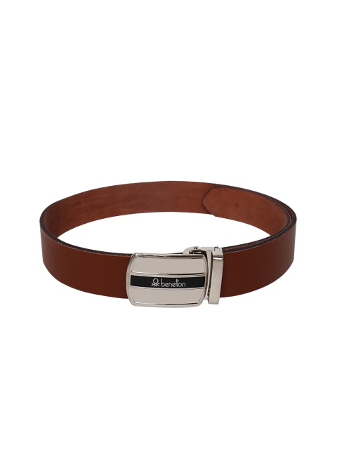

United Colors of Benetton Men Brown Solid Leather Belt