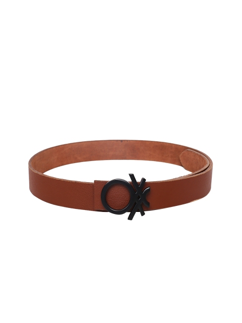 

United Colors of Benetton Men Brown Solid Leather Belt