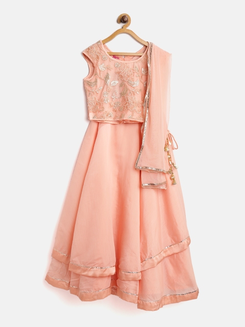 

Biba Peach-Coloured Ready to Wear Lehenga & Blouse with Dupatta