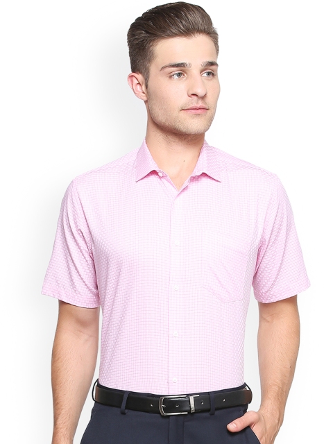 

Van Heusen Men Pink Regular Fit Checked Formal Shirt