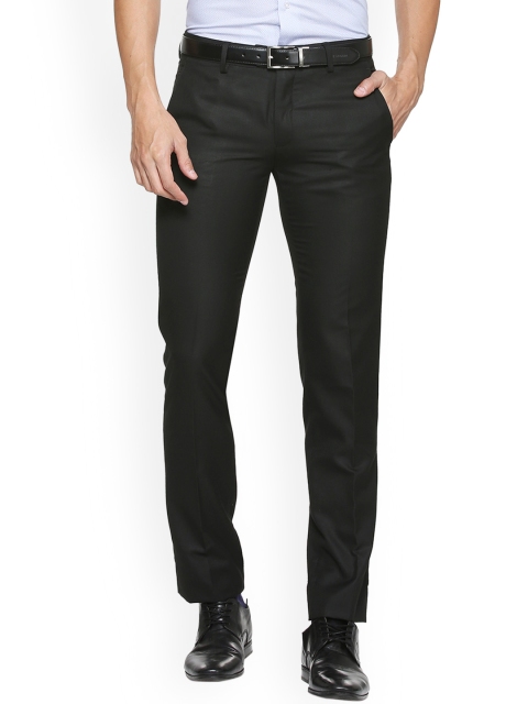 

Van Heusen Men Black Solid Slim Fit Formal Trousers