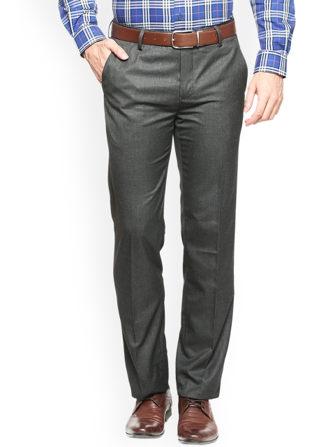 

Van Heusen Men Grey Checked Regular Fit Formal Trousers