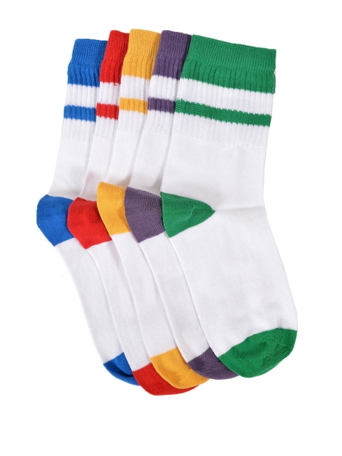 

Marc Kids Pack of 5 Patterned Ankle-Length Socks, White