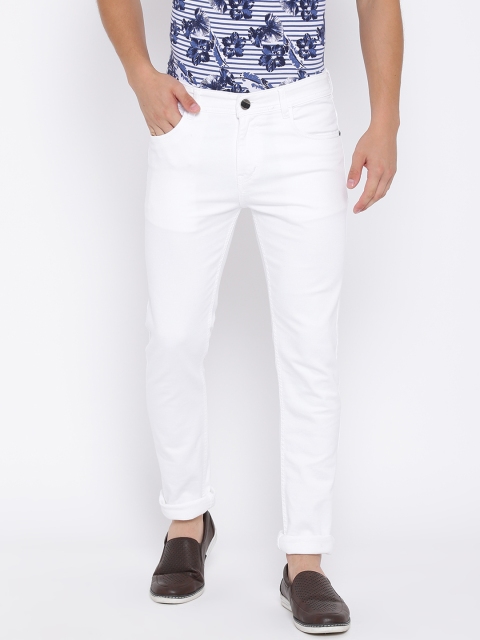 

FEVER Men White Slim Fit Mid-Rise Clean Look Stretchable Jeans