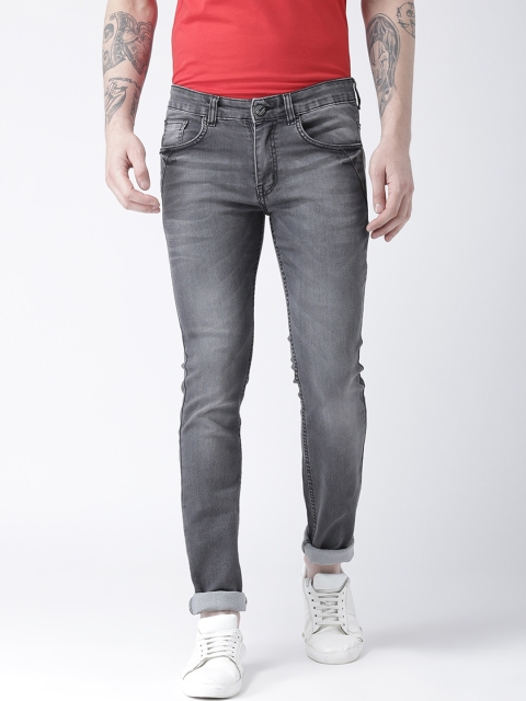 

CINOCCI Men Charcoal Slim Fit Mid-Rise Clean Look Stretchable Jeans
