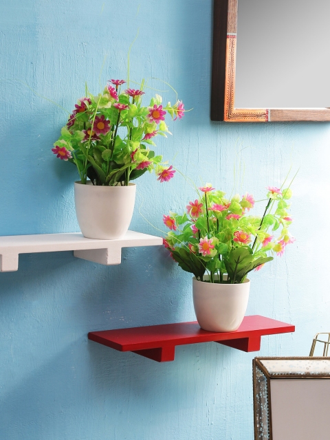 

FOLIYAJ Set of 2 Artificial Plant with Pot, White