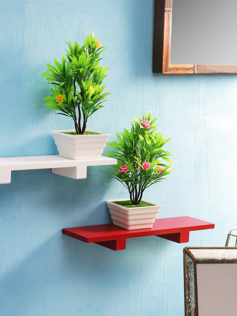 

FOLIYAJ Set of 2 Artificial Plants with Pot, White