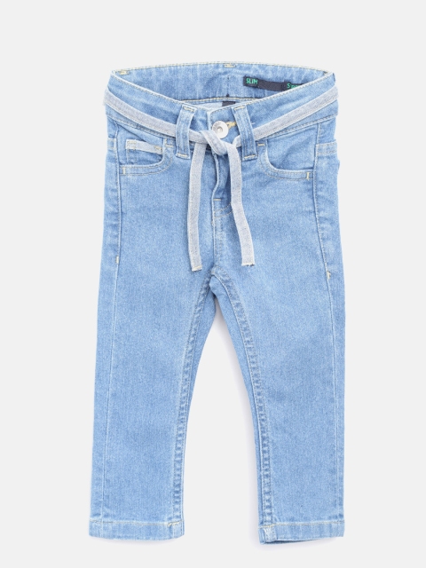 

United Colors of Benetton Girls Blue Slim Fit Mid-Rise Clean Look Stretchable Jeans