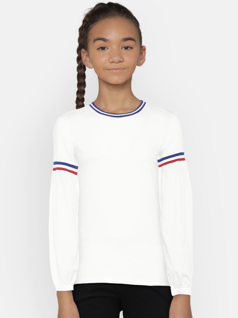 

United Colors of Benetton Girls White Solid Top