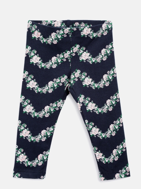 

United Colors of Benetton Girls Navy Blue Floral Print Leggings