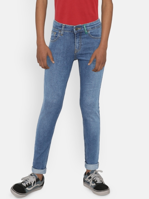 

United Colors of Benetton Boys Blue Slim Fit Mid-Rise Clean Look Stretchable Jeans