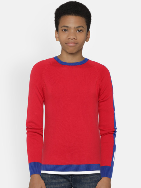

United Colors of Benetton Boys Red Solid Pullover