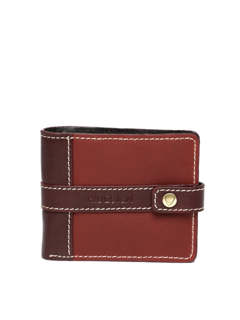 

Hidesign Men Red Solid Two Fold Leather Wallet