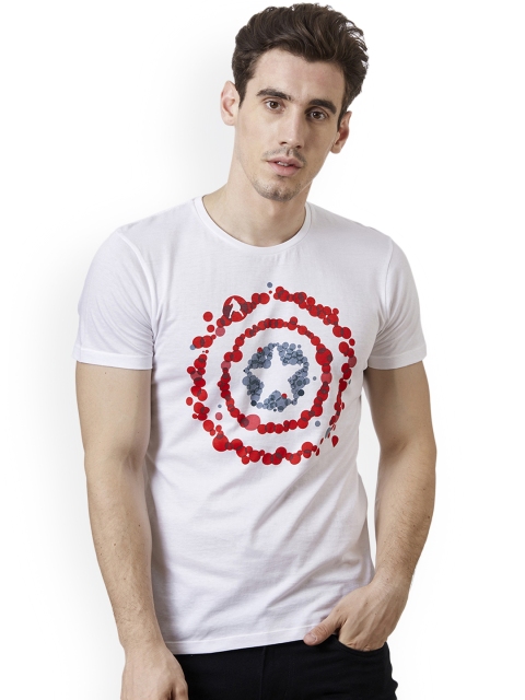 

Free Authority Men White Captain America Printed T-shirt