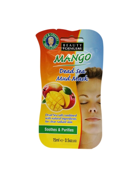 

BEAUTY FORMULAS Unisex Mango Dead Sea Mud Mask 15 ml, Yellow