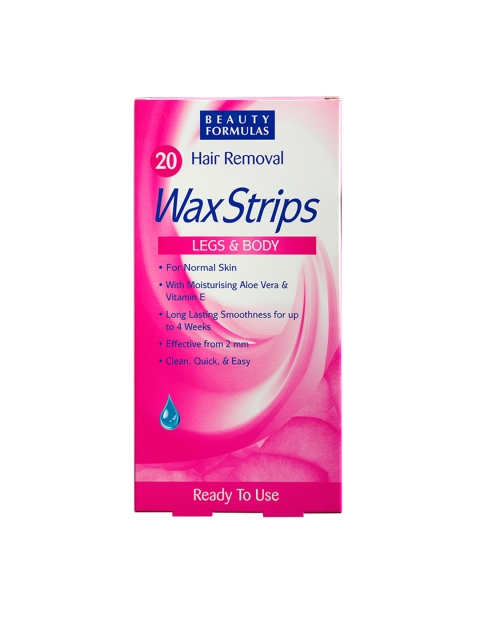 

Beauty Formula Cold Wax Leg and Body Hair Remover Strips, Pink