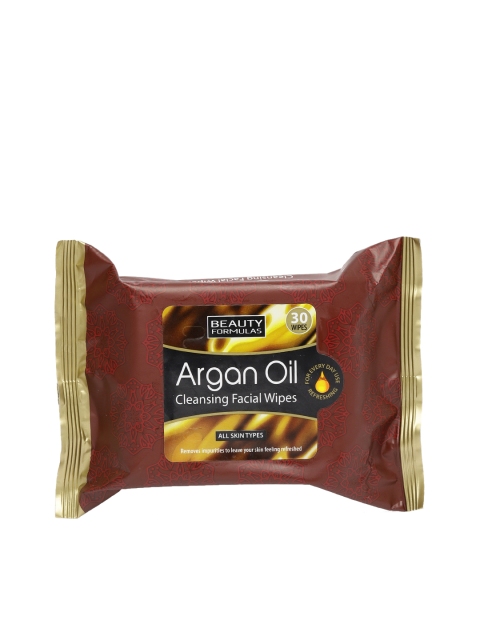 

Beauty Formulas Argan Oil Cleansing Facial Wipes (30 wipes), Maroon