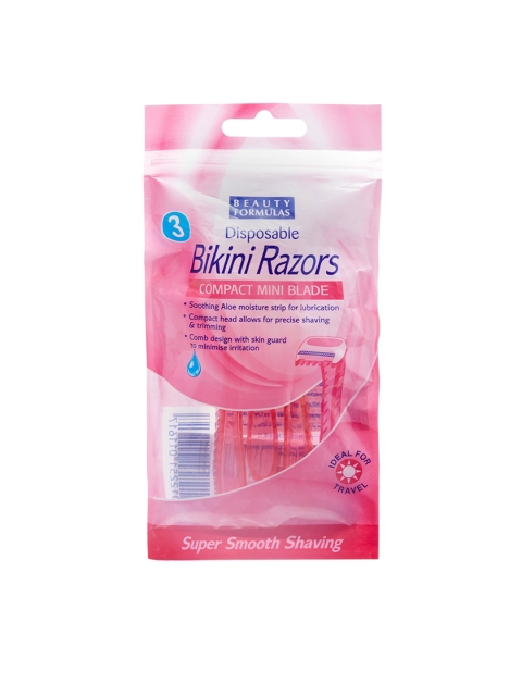 

BEAUTY FORMULAS Pack of 3 Bikini Razors, Pink