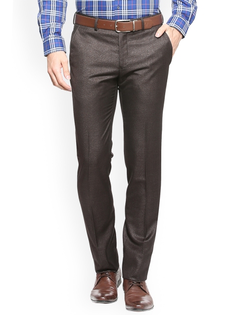 

V Dot Men Brown Slim Fit Solid Formal Trousers