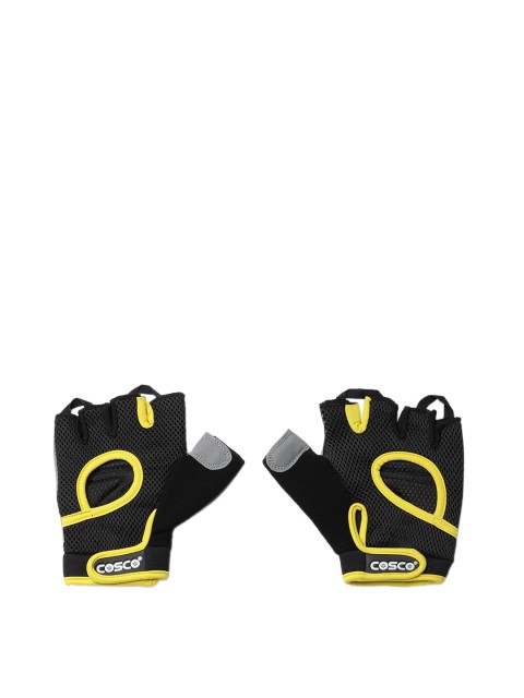 

COSCO Unisex Black and Yellow Flex Weight Training Gloves