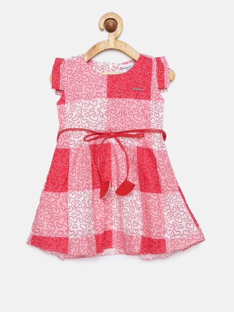

Peppermint Girls Red Printed Fit and Flare Dress