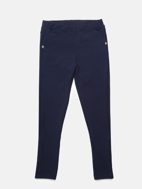 

Peppermint Girls Navy Blue Regular Fit Jeggings