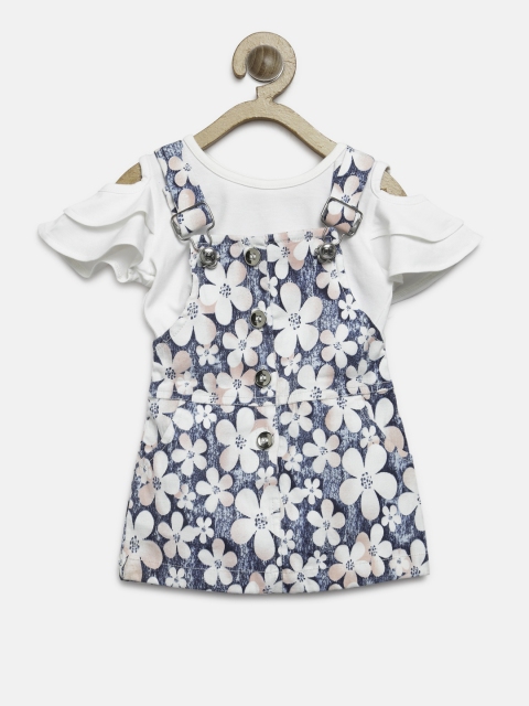 

Peppermint Girls Blue & White Dungaree With A T-Shirt