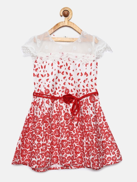 

Peppermint Girls White Printed A-Line Dress
