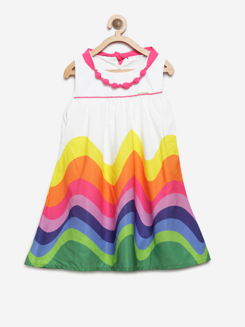

Peppermint Girls Multicoloured Printed A-Line Dress, Multi
