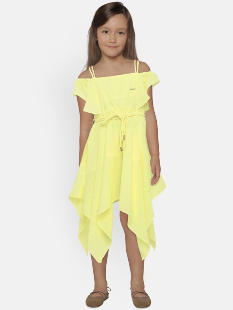 

Peppermint Girls Yellow Solid Fit and Flare Dress