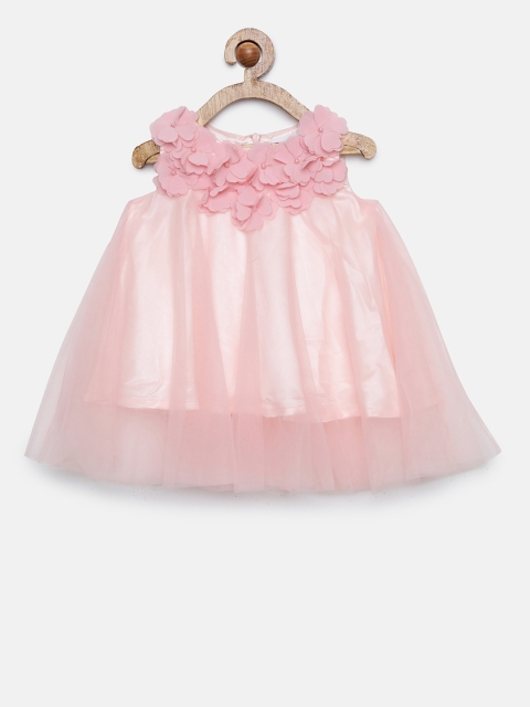 

Peppermint Girls Peach-Coloured SPRING DREAM Solid A-line Dress