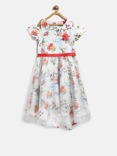 

Peppermint Girls Off-White Floral Print Fit & Flare Dress