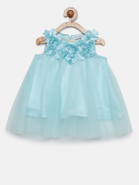 

Peppermint Girls Turquoise Blue Solid SPRING DREAM A-Line Dress