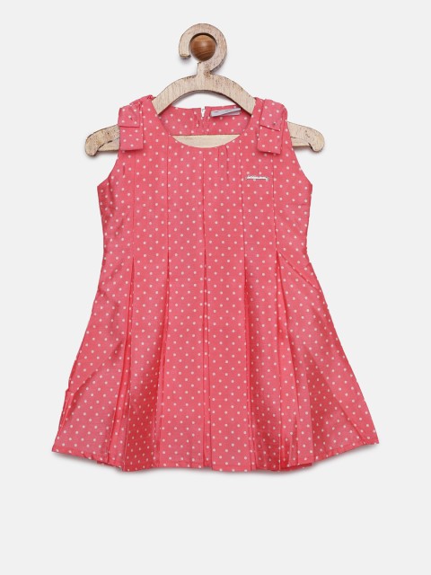 

Peppermint Girls Peach-Coloured Printed Fit and Flare Dress