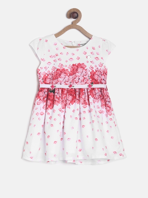 

Peppermint Girls Pink Printed Fit and Flare Dress