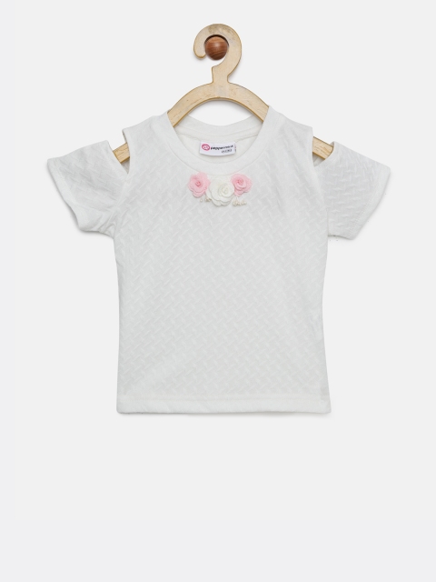 

Peppermint Girls Off-White Self Design Top