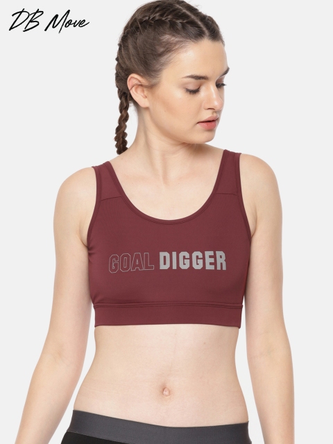 

DressBerry Move Maroon Printed Non-Wired Lightly Padded Sports Bra