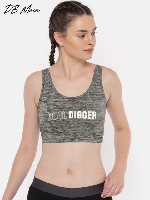 

DressBerry Move Grey Printed Non-Wired Lightly Padded Sports Bra