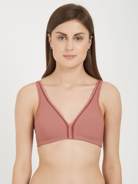 

Soie Pink Solid Non-Wired Non Padded Everyday Bra CB-327