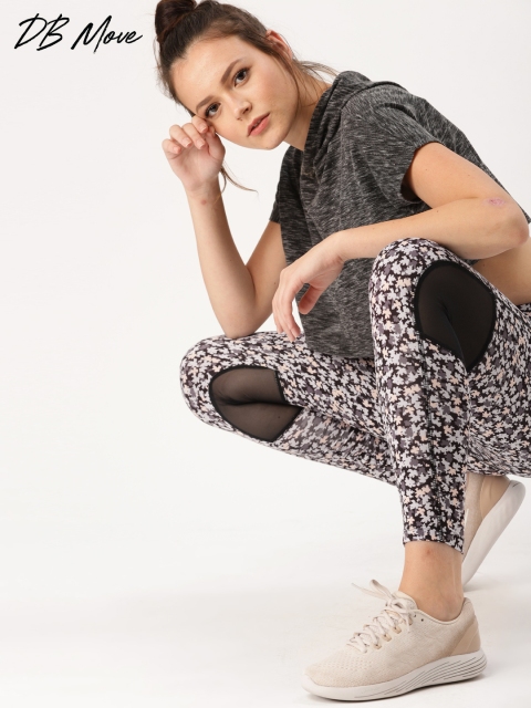 

DressBerry Women Black & Grey Printed Tights